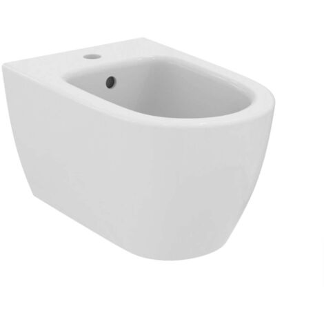 Ideal Standard i.Life O - Bidé suspendido, con rebosadero, orificio para grifería, blanco T568101