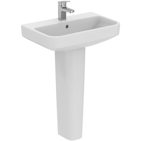 Ideal Standard I.Life S Compact Basin and Full Pedestal 600mm Wide - 1 Tap Hole