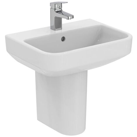 Ideal Standard I.Life S Compact Basin and Semi Pedestal 500mm Wide - 1 Tap Hole