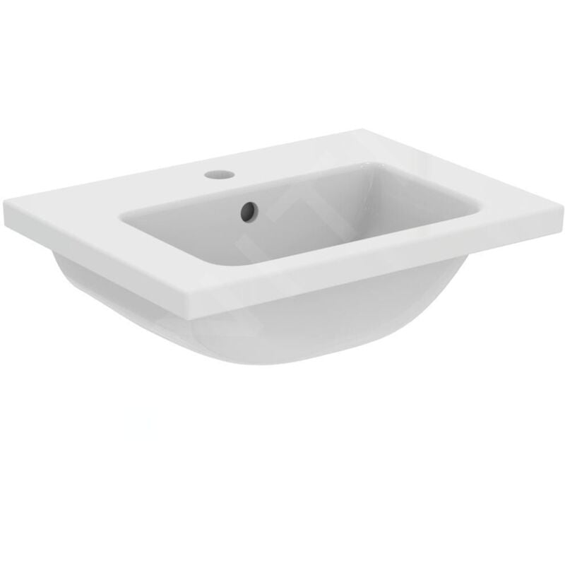 Ideal Standard - i.Life s - Meuble-lavabo 510x385x180 mm, avec trop-plein, trou pour robinetterie, blanc T459101