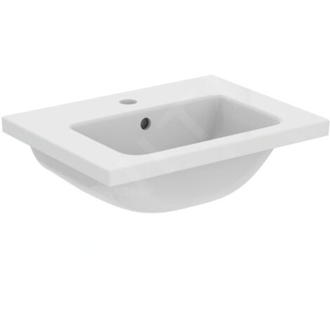 Ideal Standard i.Life S - Meuble-lavabo 510x385x180 mm, avec trop-plein, trou pour robinetterie, blanc T459101