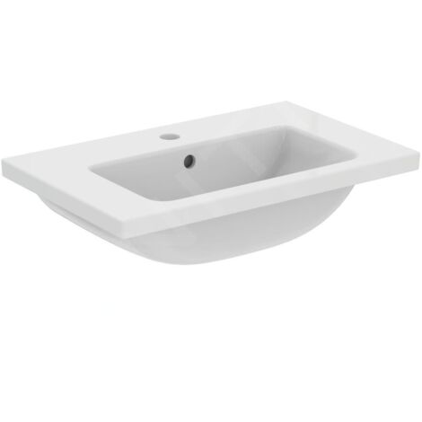 Ideal Standard i.Life S - Meuble-lavabo 610x385x180 mm, avec trop-plein, trou pour robinetterie, blanc T459001