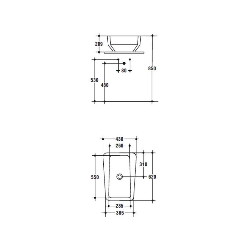 Altezza Standard Lavandino Bagno.Ideal Standard Imagine Lavabo Appoggio Cm 61x43x21 Di Altezza T093801 Idst093801