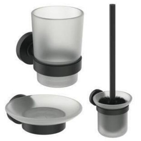 Ideal Standard IOM - Badaccessoires-Set, Glas matt/schwarz A9245XG
