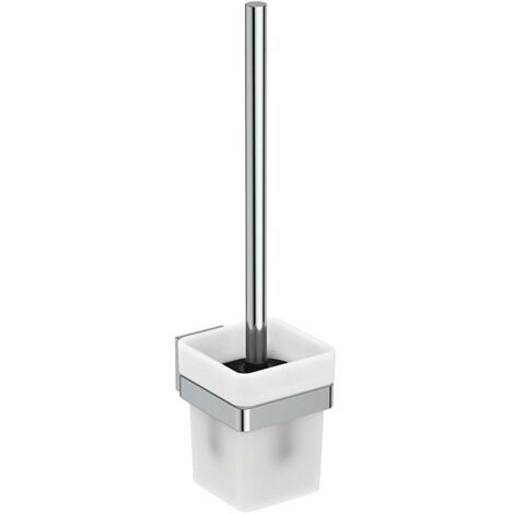 Ideal Standard IOM Cube Bürstengarnitur E2194AA Behälter aus satiniertem Glas, wandhängend, verchromt