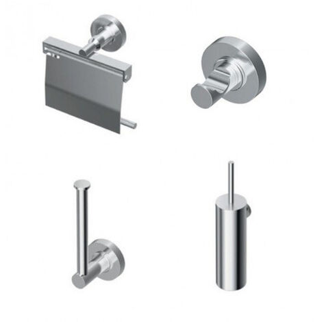 Ideal Standard Iom set d'accessoires WC avec crochet à serviette porte-rouleau avec couvercle avec ensemble de brosse de WC et porte-rouleau de