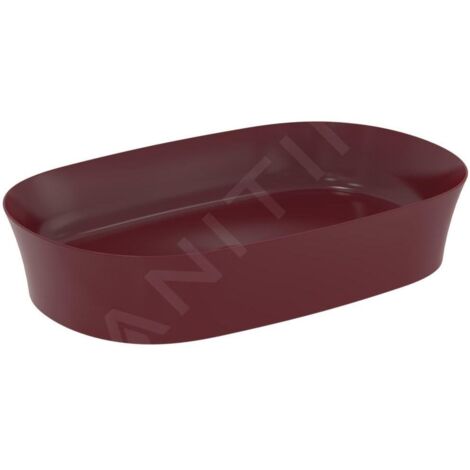 Ideal Standard Ipalyss - Lavabo à poser, 600x380 mm, sans trop-plein, Pomegranate E1396V6