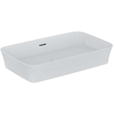 Ideal Standard Ipalyss - Lavabo sobre encimera, 65x40 cm, con rebosadero, Ideal Plus, blanco E1887MA