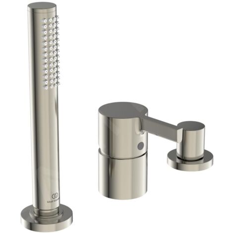 Ideal Standard Joy - Mitigeur au bord de baignoire, installation 3 trous, Silver Storm BC788GN