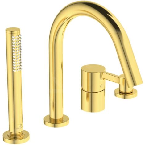 Ideal Standard Joy - Mitigeur au bord de baignoire, installation 4 trous, Brushed Gold BC789A2