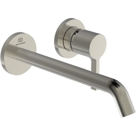 Ideal Standard Joy - Mitigeur de lavabo encastré, bec 225 mm, 2 trous, Silver Storm A7379GN
