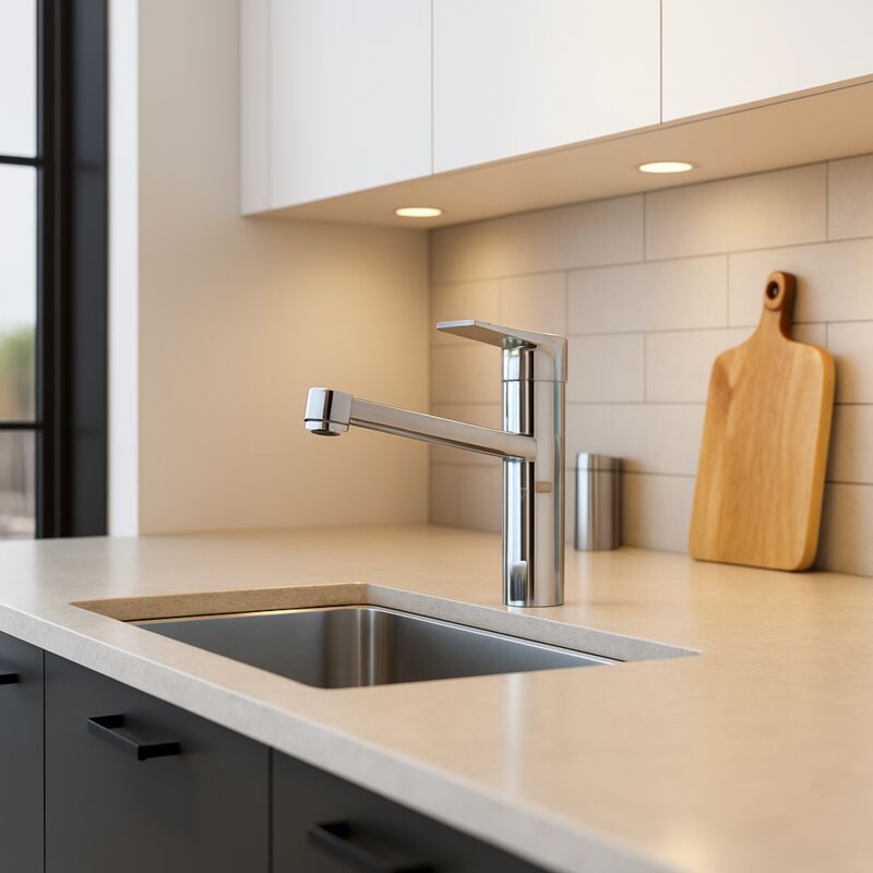 Ideal Standard - Kheops Mitigeur de cuisine 47x260x222 mm, 9 l/min (3 bar), chrome brillant (D2630AA)