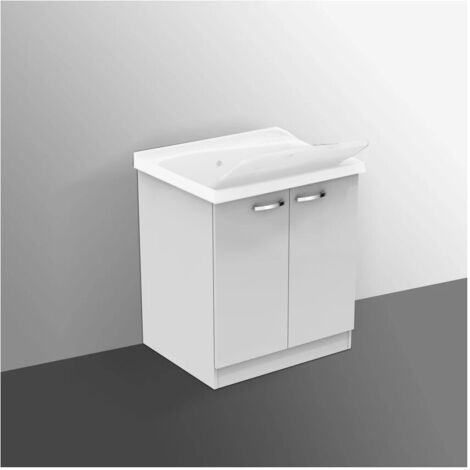 Ideal Standard Lago mobile sottolavatoio con asse in legno L.72 P.60 cm, colore bianco finitura lucido (solo mobile, senza lavatoio) J0027PW
