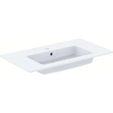 Ideal Standard – Lavabo à encastrer 61x45x14 cm – Grès fin insensible aux acides – Trou pour mitigeur – Installation sur meuble – E066801