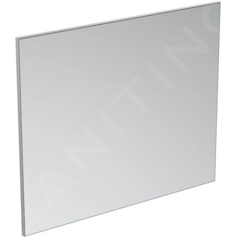 Ideal Standard – Miroir simple de salle de bain 120x100 cm – Cadre thermoplastique décor aluminium – Orientation réversible – Kit de fixation inclus - T3594BH