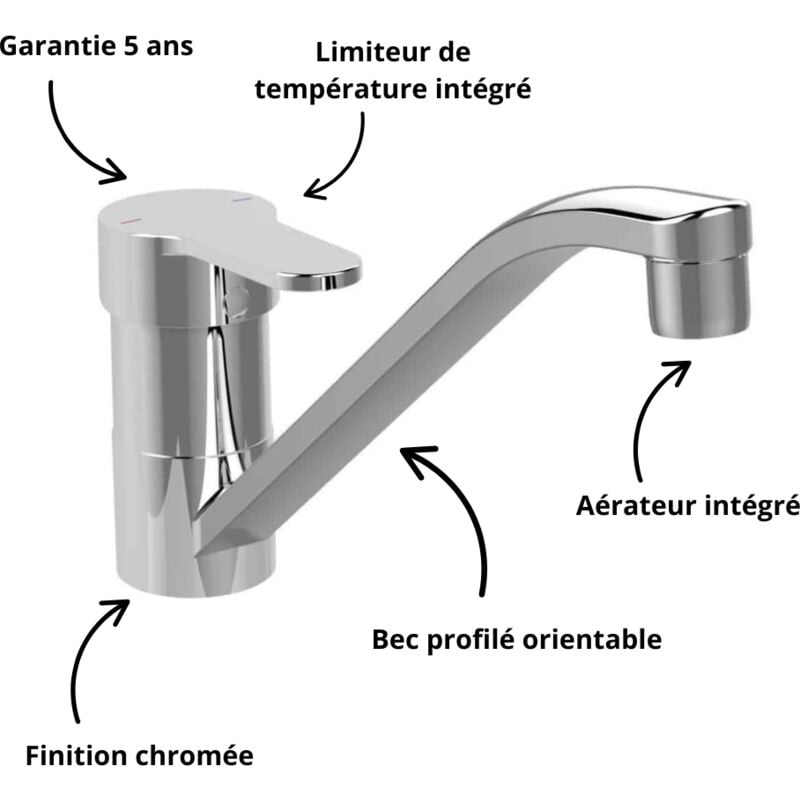 Mitigeur Évier olyos Monotrou Porcher