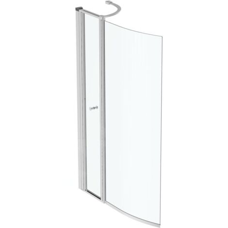 Ideal Standard Pare bain asymétrique courbé avec volet mobile Connect Air profilé chromé