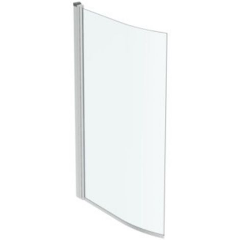 Ideal Standard – Pare-bain asymétrique courbé – Verre de sécurité trempé – Hauteur 141 cm – Largeur 89 cm – Fixation murale