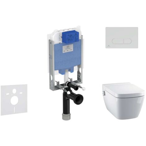 Ideal Standard ProSys - Ensemble pour WC suspendu, WC japonais et abattant TECEone, Plaque de déclenchement Oleas M1, Rimless, SoftClose, chrome ProSys80M SP132