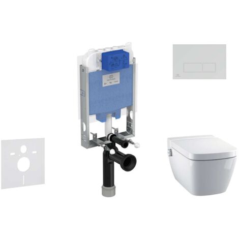 Ideal Standard ProSys - Ensemble pour WC suspendu, WC japonais et abattant TECEone, Plaque de déclenchement Oleas M2, Rimless,