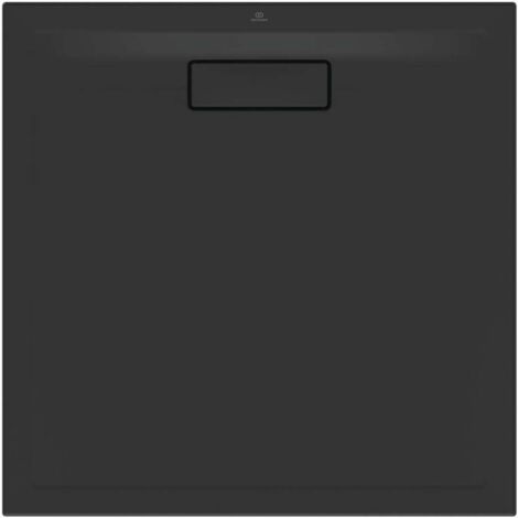 Ideal Standard – Receveur de douche ultra-fin carré 800x800mm – Acrylique sanitaire noir mat – Évacuation 37L/min – Installation au sol ou encastrée