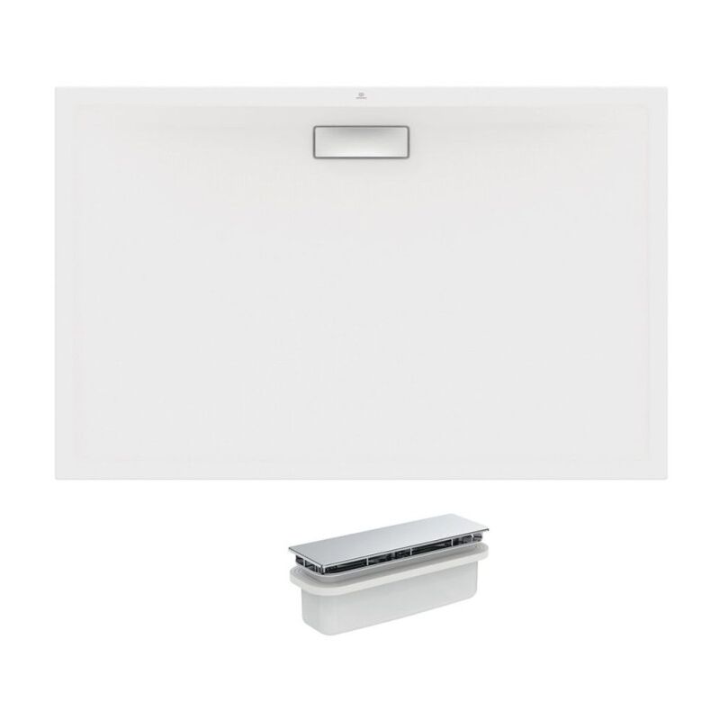 Ideal Standard - Receveur 100 x 90 Ultra Flat New acrylique rectangle blanc bonde incluse