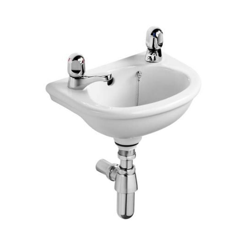 Sandringham Dorex Washbasin 350mm Wide 2 Tap Hole - Ideal Standard