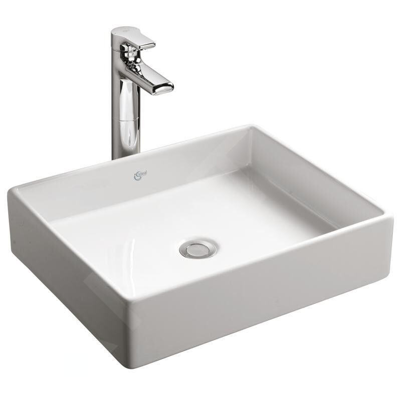 Strada - Lavabo 500x420x145 mm, sans ouverture pour mitigeur, blanc K077601 - Ideal Standard
