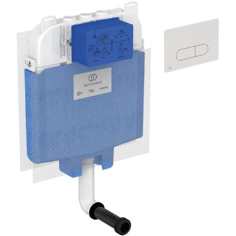 Ideal Standard T4931AC Prosys 80 cassetta di risciacquo ad incasso per WC a terra + placca meccanica Oleas M1 Bianca