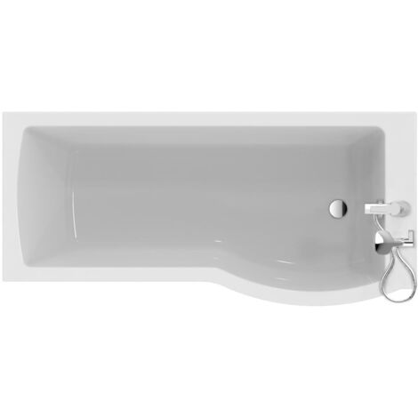 Ideal Standard Tempo Arc P-Shaped Shower Bath with Front Panel and Screen 1700mm x 800mm Right Handed