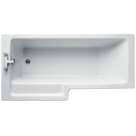 Ideal Standard Tempo Cube L-Shaped Shower Bath with Front Panel and Screen 1700mm x 850mm Left Handed
