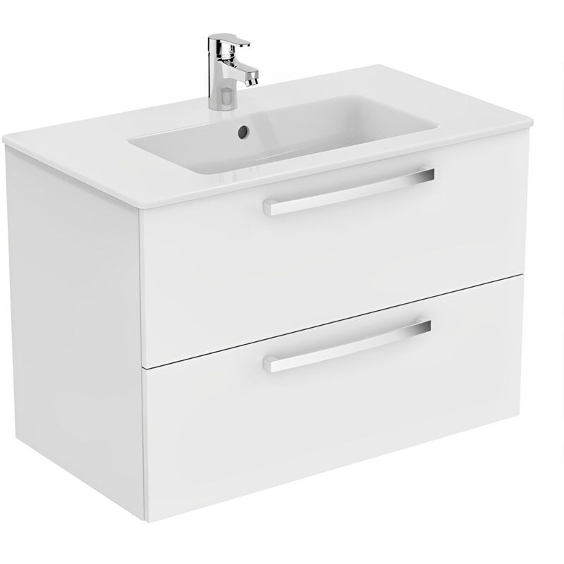 Tempo 2-Drawer Vanity Unit 800mm Wide Gloss White - Ideal Standard