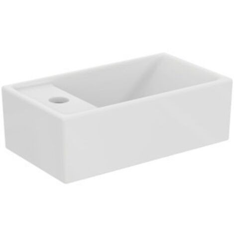 Ideal Standard Tempo - Handwaschbecken 37x21 cm, ohne Überlauf, 1 Hahnloch links, Weiß E211301