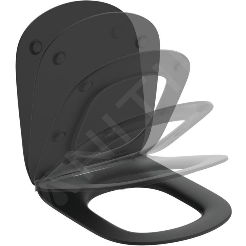 Ideal Standard Tesi - Abattant WC ultra plat, softclose,noir T3527V3