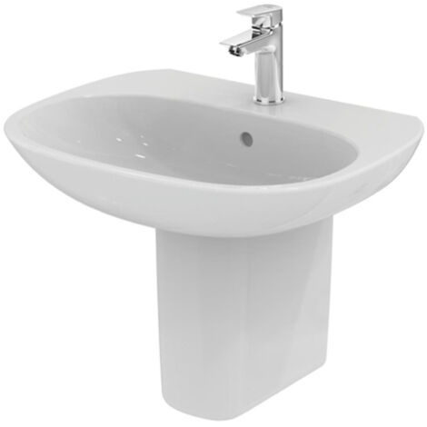 Ideal Standard Tesi Basin and Semi Pedestal 600mm Wide 1 Tap Hole
