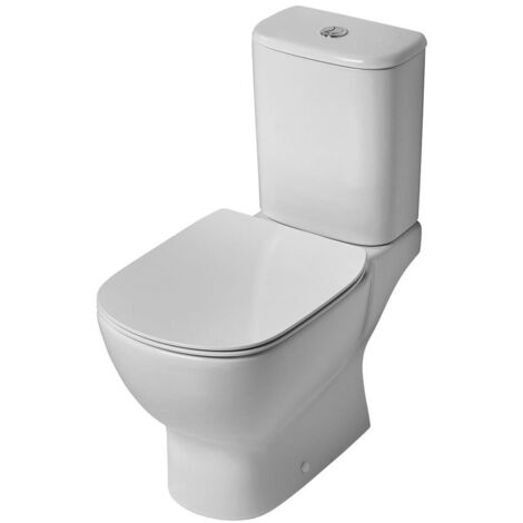 Ideal Standard Tesi Close Coupled Toilet with 6/4 Litre Cistern - Slim Soft Close Seat and Cover