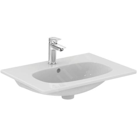 Ideal Standard Tesi - Lavabo 625x450 mm, avec trop-plein, un trou pour mitigeur, blanc mat T3510V1