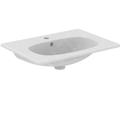 Ideal Standard Tesi - Lavabo à encastrer 625x450x165 avec un trou pour mitigeur, blanc T351001