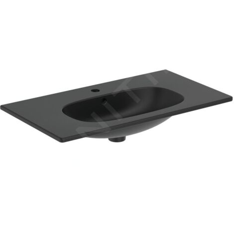 Ideal Standard Tesi - Meuble-lavabo 825x450 mm, avec trop-plein, trou pour robinetterie, noir T3509V3