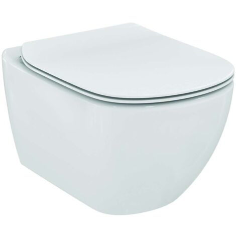 Ideal Standard Tesi - WC sospeso con copriwater SoftClose, AquaBlade, bianco T354601