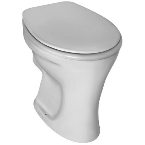 Le Sanitaire – Cuvette WC sur pied à fond plat – Porcelaine de cristal – Sortie horizontale – Bride vitrifiée – Compatible réservoirs encastrés