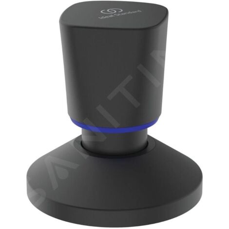 Ideal Standard – Vanne pour collecteur encastrée – Finition noir soyeux – Filetage entrée 1/2'', sortie 3/4'' – Insert rouge et bleu pour identification – BD652XG
