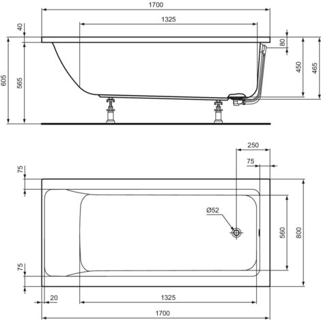 IDEAL STANDARD Vasca Inc.C.Air  Van 170X80