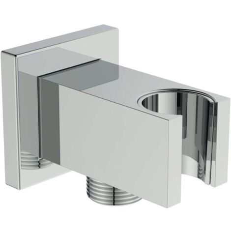 Ideal Standard Wandanschlussbogen BC771AA mit Brausehalter, Unterputz G1/2, eckig, verchromt
