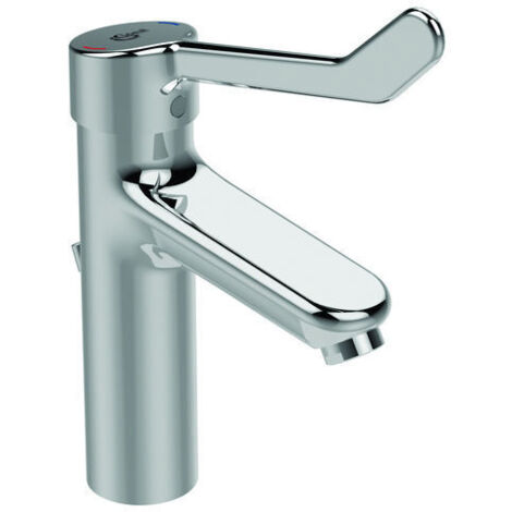 Ideal Standard Waschtisch-Armatur Ceraplus Grande mit Klinikhebel mit Ablaufgarnitur Ausld.123mm Chr
