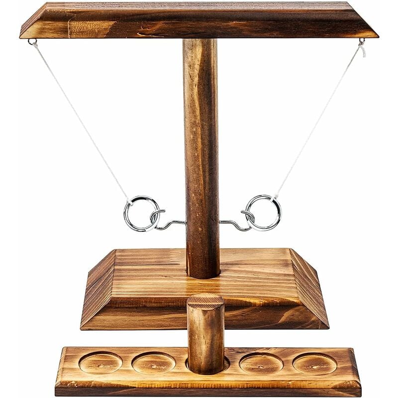Ensoleille - Ideal Swan Hooks Ring Toss Game Hook and Shot Ladder Ring Shot Game, Ensoleillé