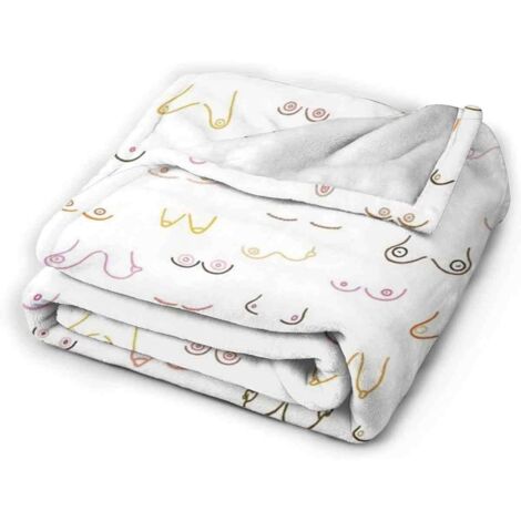 Idéale pour toutes les morphologies. Couverture de voyage blanche en microfibre 152 x 127 cm - Douce et confortable, elle convient aux femmes, aux adolescentes et aux adultes.