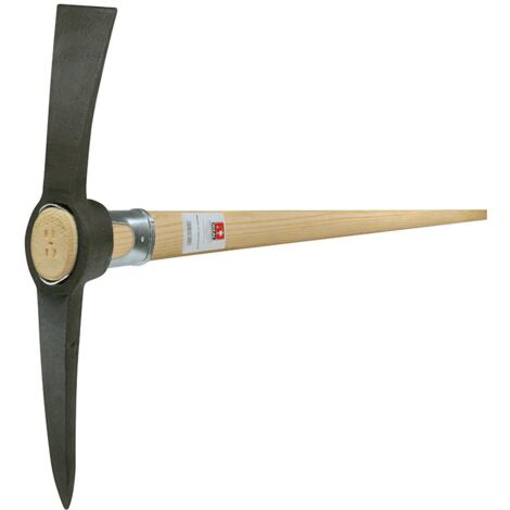 Idealspaten Kreuzhacke Stahl schwarz lackiert 1,5 kg mit Stiel