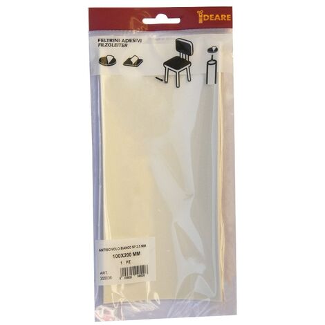 IDEARE - 1 ANTISCIVOLO ANTIVIBRAZIONE INGOMMA BIANCO 100X200 MM SP.2,5 MM
