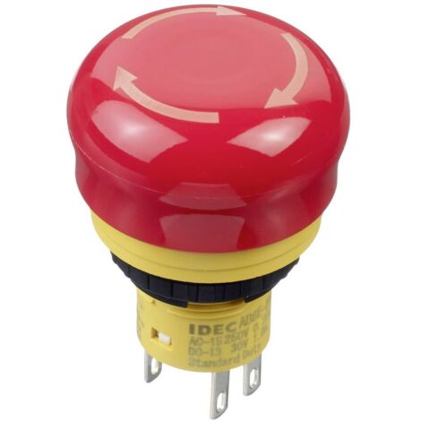 Idec AB6E-3BV02PTRM Interruttore di arresto di emergenza 250 V 3 A 2 NC IP65 1 pz.